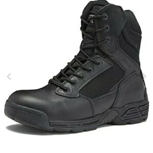 Magnum Mens Boots Stealth Force 8.0 Side Zip Black Size 10 Work Shoes Like New